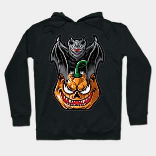 Scary bat with pumpkin Halloween Hoodie